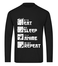 Eat Sleep Anime Repeat Shirt, Funny Japanese Manga Gift Tee T-Shirt