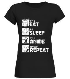 Eat Sleep Anime Repeat Shirt, Funny Japanese Manga Gift Tee T-Shirt