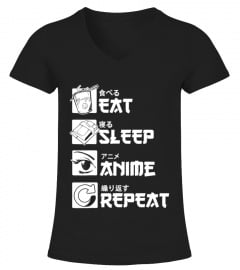 Eat Sleep Anime Repeat Shirt, Funny Japanese Manga Gift Tee T-Shirt
