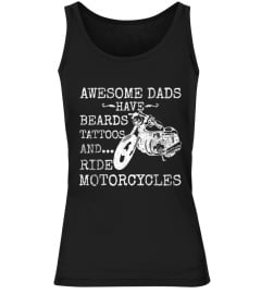 Funny Beard Shirt Awesome Dad Beard Tattoos and Motorcycles