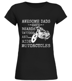 Funny Beard Shirt Awesome Dad Beard Tattoos and Motorcycles