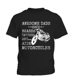 Funny Beard Shirt Awesome Dad Beard Tattoos and Motorcycles