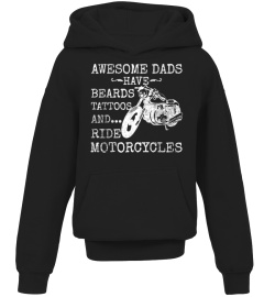 Funny Beard Shirt Awesome Dad Beard Tattoos and Motorcycles