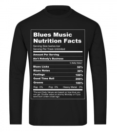 Blues Music Nutrition Facts T-Shirts 