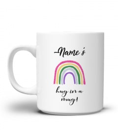 Personalised Rainbow Mug, Personalised Rainbow Hug Mug.