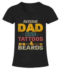 Awesome dads have tattoos and beards father day 2020 shirt