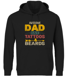 Awesome dads have tattoos and beards father day 2020 shirt