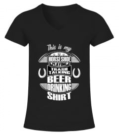 Funny Horseshoe Playing Beer Drinking Trash Talking Gift T-Shirt