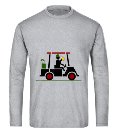 Funny Golf Shirt Drinking Beer In Golf Cart Tee T-Shirt