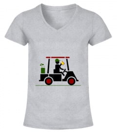 Funny Golf Shirt Drinking Beer In Golf Cart Tee T-Shirt