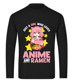 Just A Girl Who Loves Anime and Ramen Bowl Japanese Noodles T-Shirt