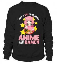 Just A Girl Who Loves Anime and Ramen Bowl Japanese Noodles T-Shirt