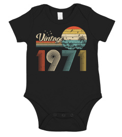 Vintage 1971 Design 49 Years Old 49Th Birthday For Men Women Long Sleeve T-Shirt