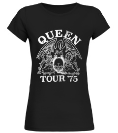 Queen Official Tour 75 Crest Logo T-Shirt