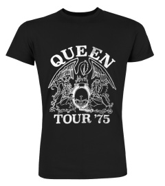 Queen Official Tour 75 Crest Logo T-Shirt