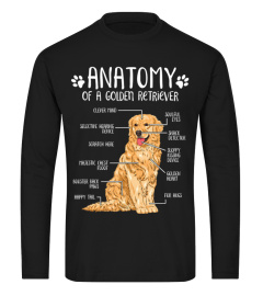 Funny Anatomy Golden Retriever Dog Lover Gift T-Shirt