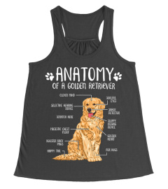 Funny Anatomy Golden Retriever Dog Lover Gift T-Shirt