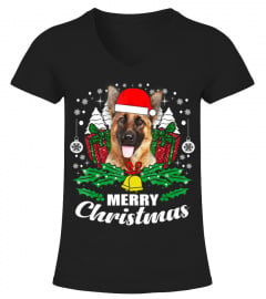 German shepherd merry christmas dog lover gift T-shirt