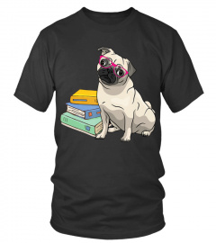Pug geek dogeek  dogs book lovers gift T-shirt