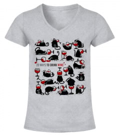 Twenty Ways To Drink Wine Funny Cat Shirt