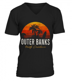 Outer Banks North Carolina Palms Vacation Trip Surf Sundown TShirt