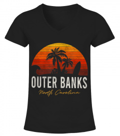 Outer Banks North Carolina Palms Vacation Trip Surf Sundown TShirt