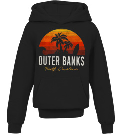 Outer Banks North Carolina Palms Vacation Trip Surf Sundown TShirt