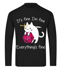 Its Fine Im Fine Everythings Fine Meowster Nerdy Gamer TShirt