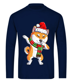 Dabbing Shiba Inu Santa Christmas Gifts Kids Boys Girls Xmas T-Shirt