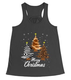 Leopard Zebra Giraffe Merry Christmas Tree xmas T-Shirt