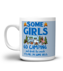 Flamingo Camping T-Shirt, Some Girls Go Camping & Drink Too Much, Funny Camp Lovers, Summer Holiday Gift, Drinking Camping Gift, Camper Gift