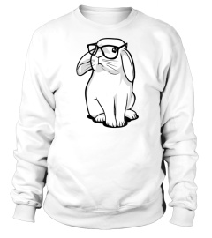 Funny Rabbit Hipster Bunny Geek Nerd Women Girls T-Shirt
