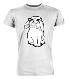 Funny Rabbit Hipster Bunny Geek Nerd Women Girls T-Shirt