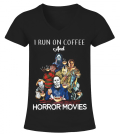 200821 i run on coffee and horror movies halloween T-shirt