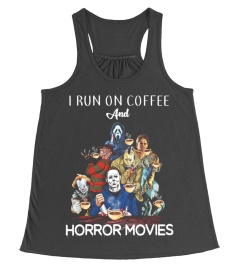 200821 i run on coffee and horror movies halloween T-shirt