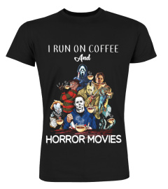 200821 i run on coffee and horror movies halloween T-shirt