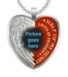 Half Of My Heart Lives In Heaven Memorial Necklace