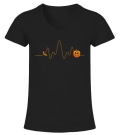 Funny Nurse Pumpkin Heartbeat Halloween Nurse And Doctor T-Shirt