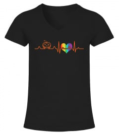 Heartbeat Pumpkin LGBT Halloween Gay Pride Gift T-Shirt