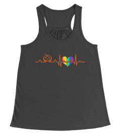 Heartbeat Pumpkin LGBT Halloween Gay Pride Gift T-Shirt