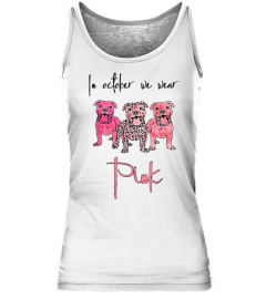 Pitbull Dog In October We Wear Pink Ribbon Breast Cancer