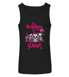 In October We Wear Pink Pumpkin Breast Cancer, Sugar Skull