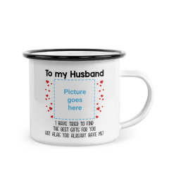 US - To my Husband Custom text and photo mug