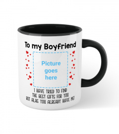 EN - To my boyfriend Custom text and photo mug