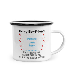 EN - To my boyfriend Custom text and photo mug