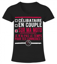 Célibataire - sur ma moto t-shirt humour motarde