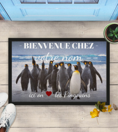 PAILLASSON Love Pingouins