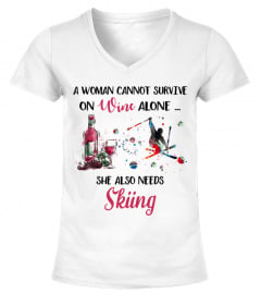 A woman cannot survive on wine alone - Skiing