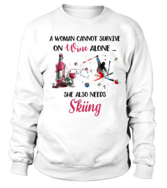 A woman cannot survive on wine alone - Skiing