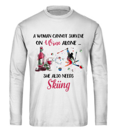 A woman cannot survive on wine alone - Skiing